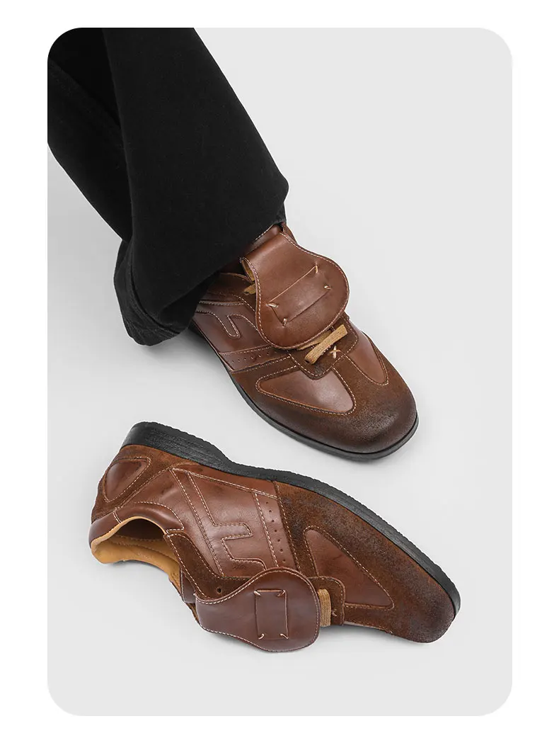 Plus Size 38-46 Handmade Leather Shoes Men Handmade Shoe Casual Loafers Soft Breathable Flats Shoes Men's Moccasins for Driving