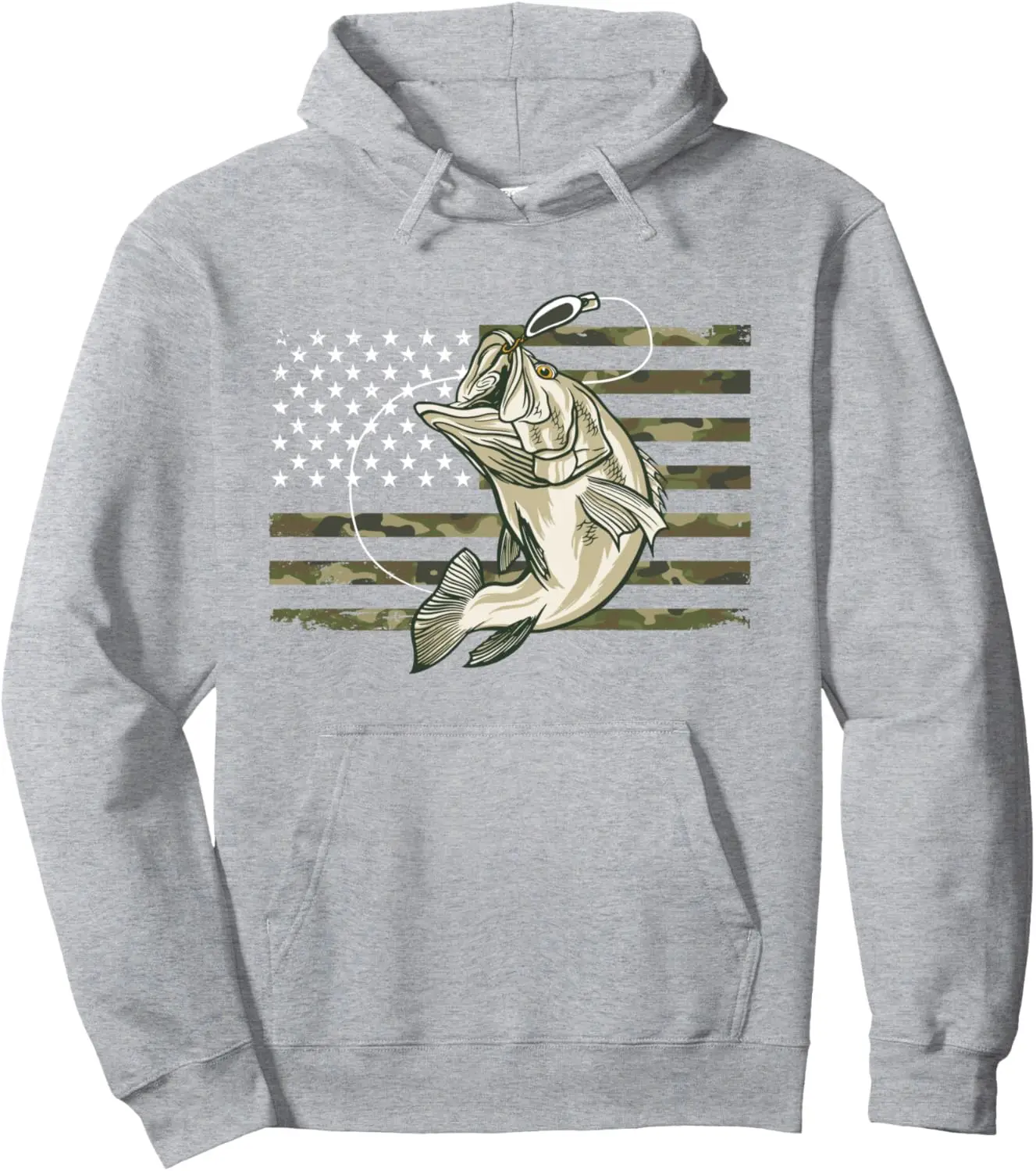 Vissen Camouflage Amerikaanse Amerikaanse Vlag Bass Fish Visser Camo Pullover Hoodie Dames Heren Sweatshirt Grappige Hoodie