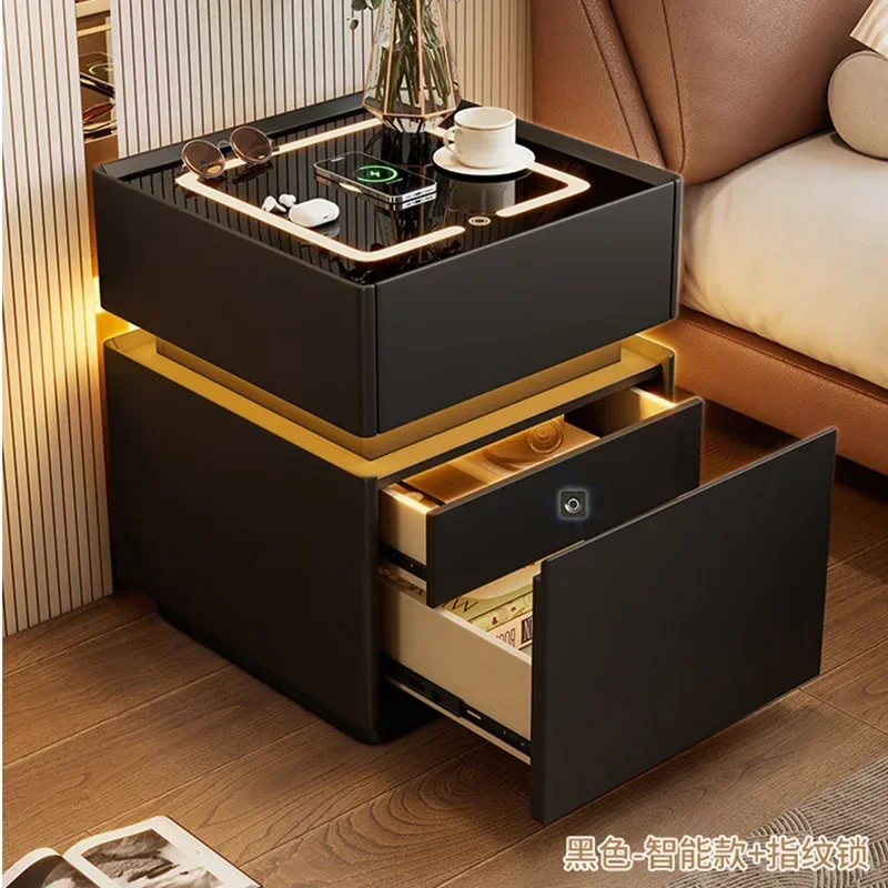 Suspension smart bedside table light luxury high sense simple modern wireless charging safe cabinet bedside