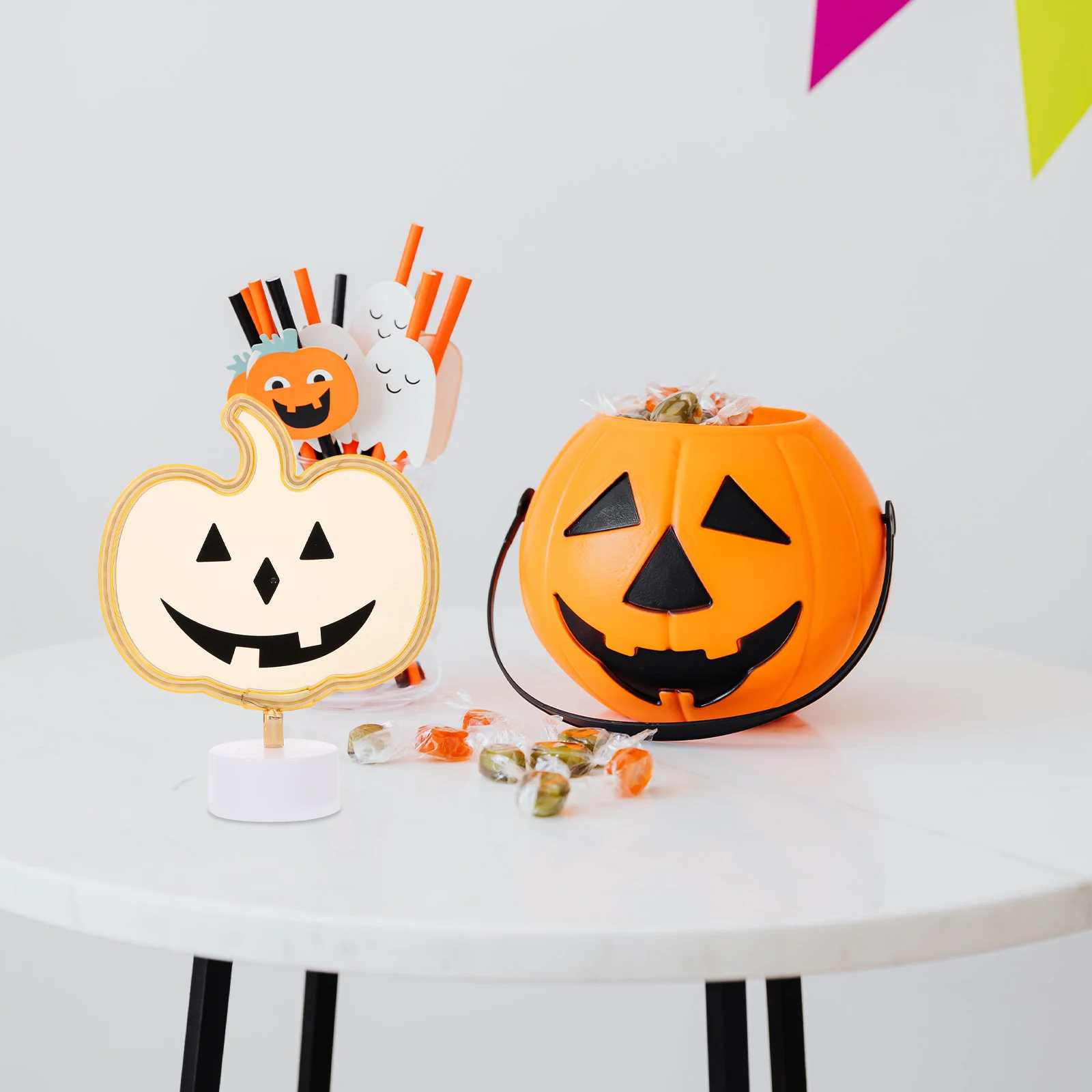 

Pumpkin Shape PVC Halloween Neon Sign Indoor Decor Festive Atmosphere Neon Lamp Sign Halloween Room Decor Party Lamp