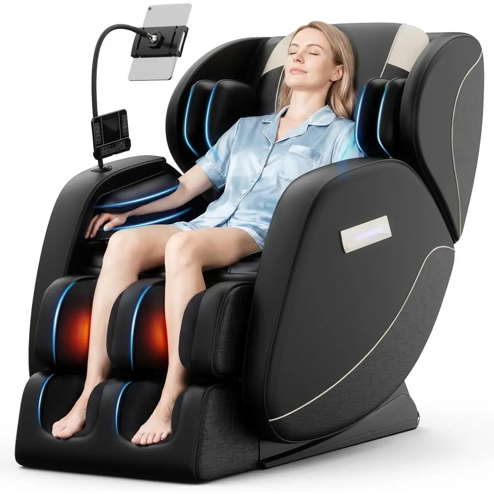 Massage-Relaxsessel 165 ° Mit 6 Rollen Ganzkörper-Kompression Beheizte Rücken- & Beinmassage Fußreflexzonenmassage Bluetooth-Audio, Anpassbar