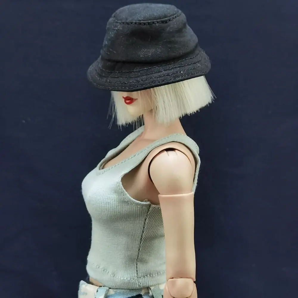 30cm Doll Round Neck T-shirt Male Casual Tank Bottom Female Sports Tops 1/6 Miniature Female Soldier Vest Clothing