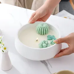 hemispherical Cement Candle Bowl Mold DIY Fish Tank Candle Vessel Outdoor Flowerpot Concrete Casting Mould