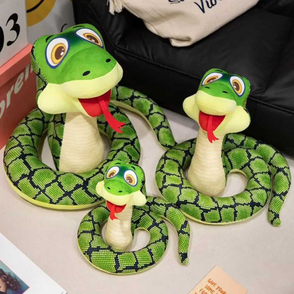 

Sitting Big Eyes Snake Plush Toys Soft Comfort Cartoon Stuffed Animal Plush Cartoon Long Snake Reptile Plush Toy Children Gift