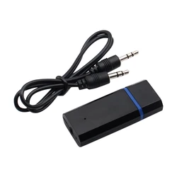 Taşınabilir 3.5mm AUX Dongle USB kablosuz Bluetooth araç kiti müzik ses alıcı adaptörü A2DP hoparlörler için ses kablosu ile