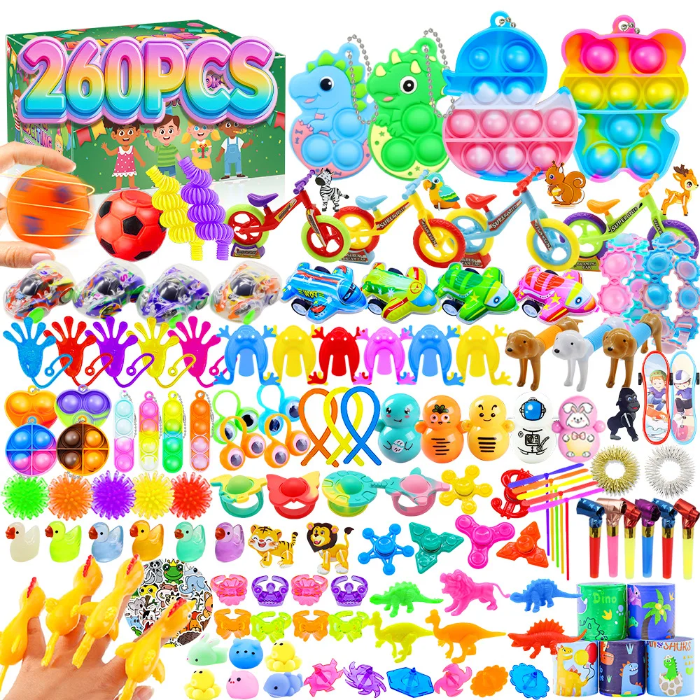 Pack de jouets sensoriels pour enfants - Boîte au trésor sensoriel pour cadeaux de fête, récompenses de classe, cadeaux de Noël, cadeaux d'anniversaire - Assortiment varié