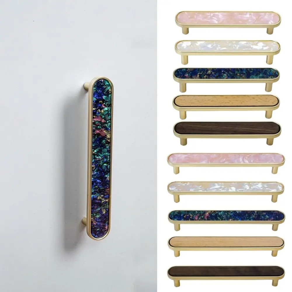 Gold Finish Cabinet Handle Pink Black Zinc Alloy Door Handle New Zealand Pearl Shell Nordic Style Drawer Handle Dressing Table