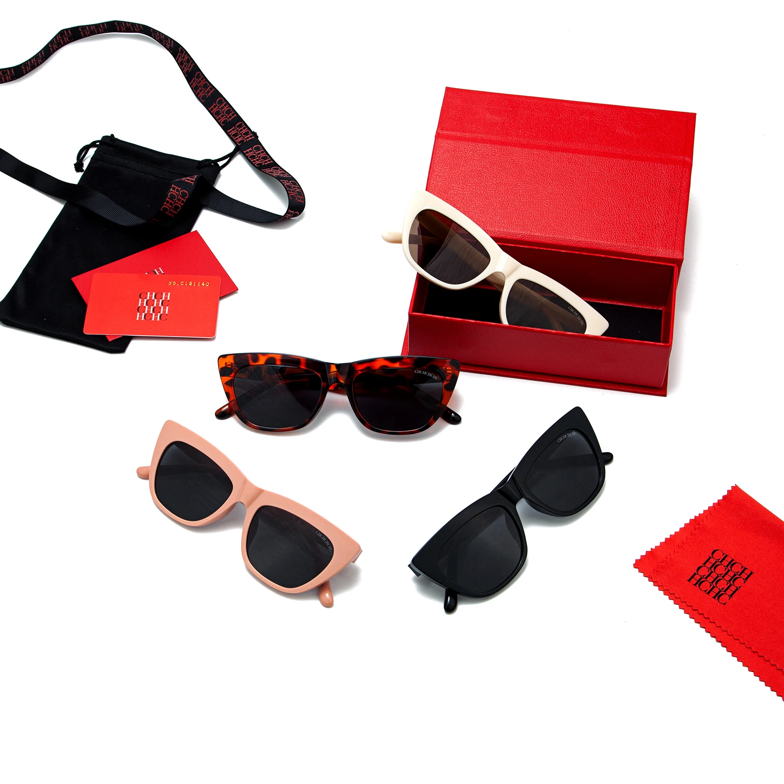 

CHILN HENA Trendy Accessory Tortoiseshell-Patterned Cat-eye Sunglasses for Street Photography UV-Resistant Lightweight Glasses