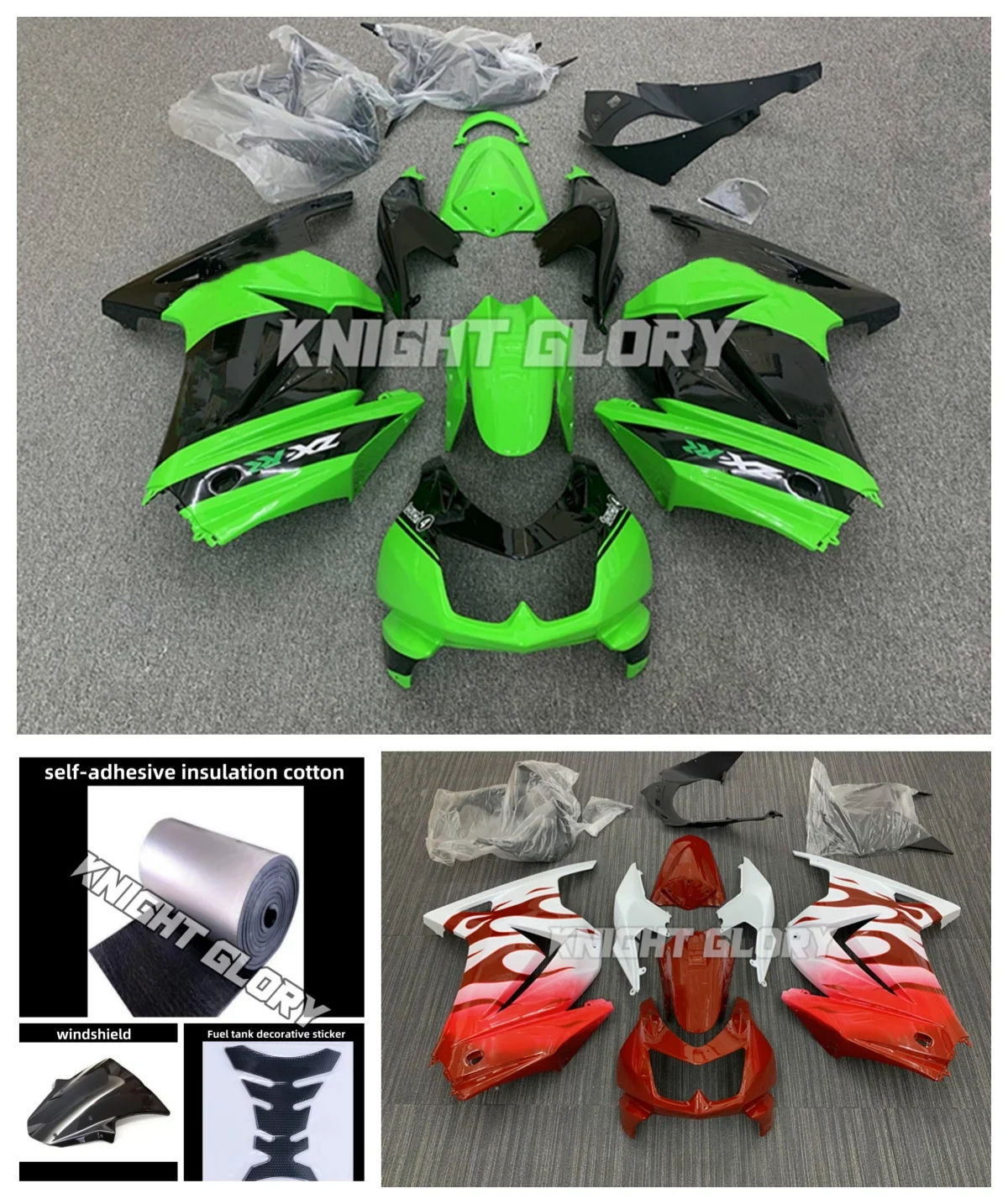 

New Injection Molding Fairings Kits Fit For Ninja250 EX250 2008 2009 2010 2011 2012 Bodywork Set