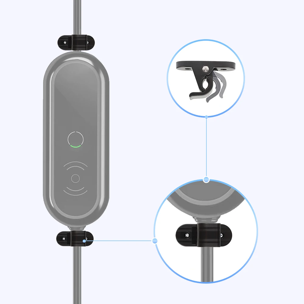 Soporte de Cable de cargador EV, abrazadera de Clip fijo, montaje de tornillo para coche eléctrico tipo 1 J1772, 2 piezas