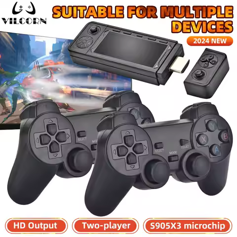 X9PRO TV Video Game Console Retro Game Stick 44+Emulator For PS1 PSP NDS N64 40000 Familes Games with 2.4G Dual Controller Gift