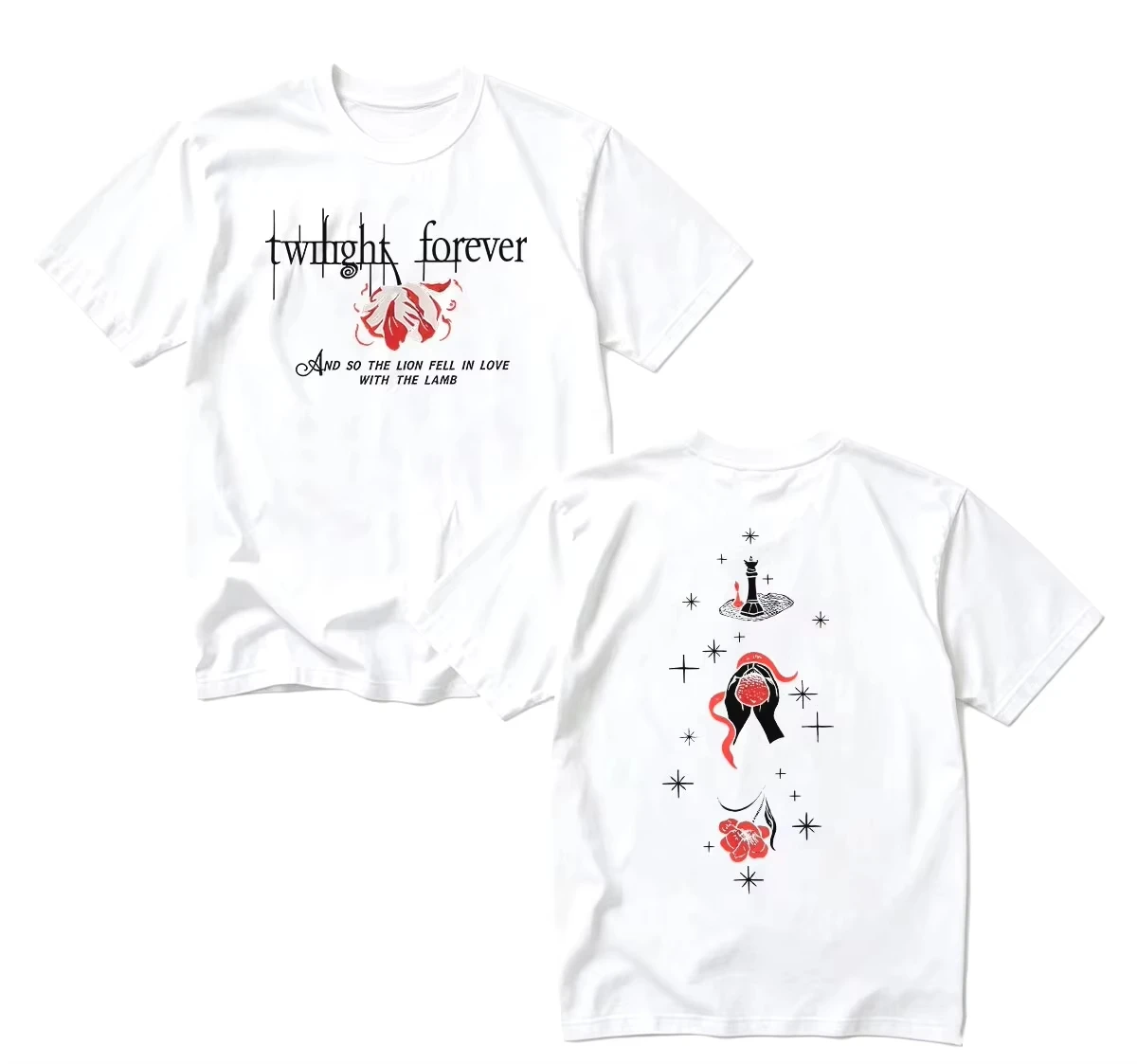 2026 Hot Selling Movie Twilight Fan Print Unisex Harajuku Gothic Fashion Loose Pure Women And Men T-Shirt