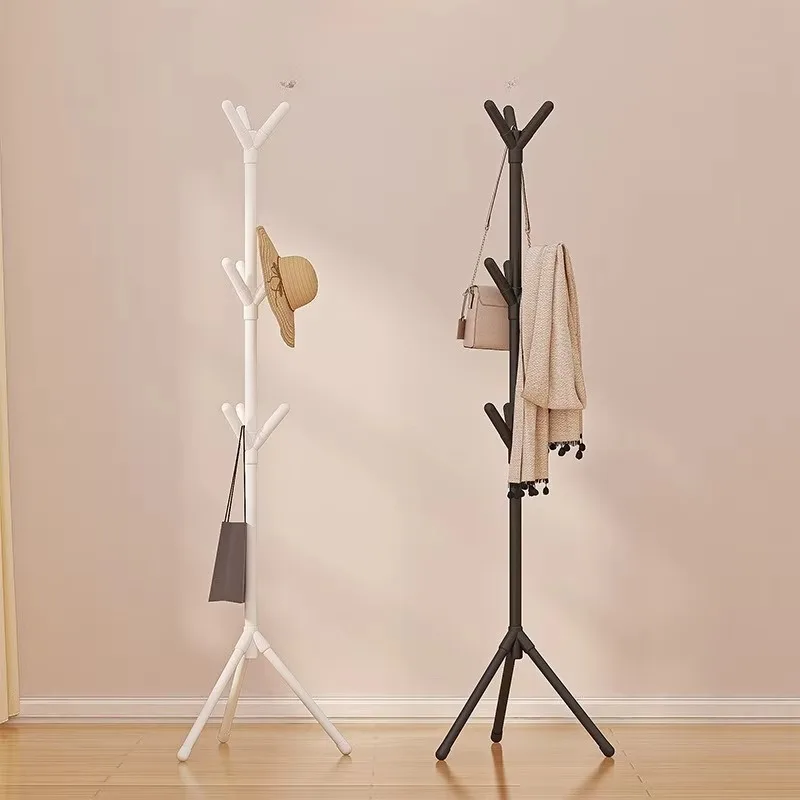 Luxury 3-Prong Hat Stand, Minimalist Iron Floor Coat Rack, Single Rail Garment & Hat Holder for Bedroom