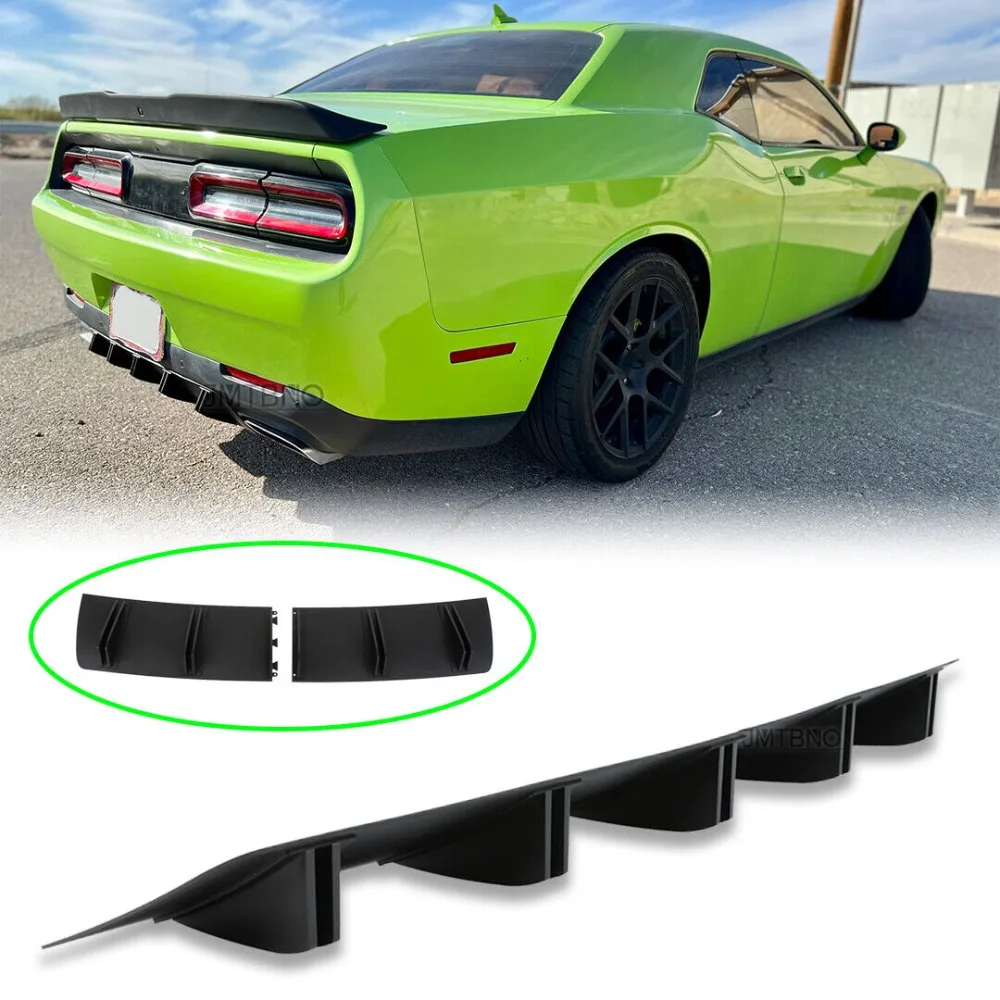 

Rear Bumper Lip Spoiler Diffuser Splitter Shark Fins For Dodge Challenger SRT8 United States