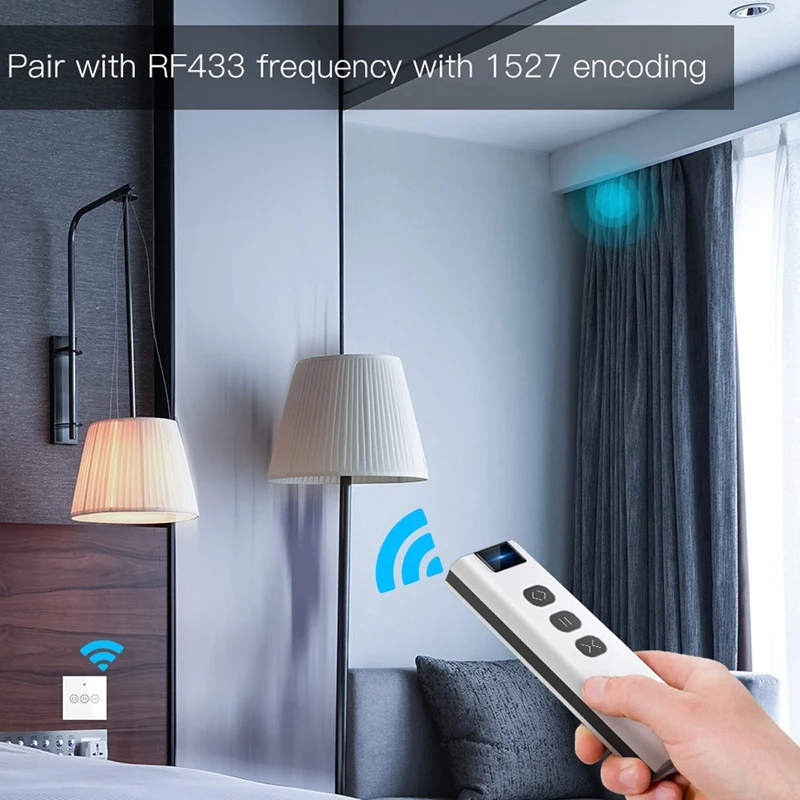 RF433 Remote Control For Wifi Curtain Switch Roller Blinds Module Battery Powered Curtain Accessories Emitter