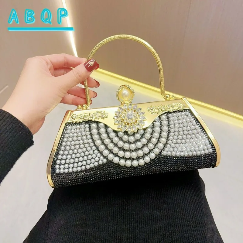 

New Dinner Women's Bag Luxury Brand Diamond-encrusted Women's Mini Shoulder Bag Fashionable Shiny Banquet Party Women's Handbag
