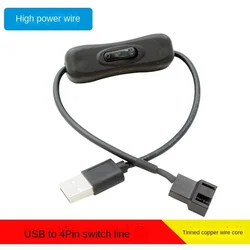 4pin Fan To USB Adapter Cables 3/4 Pin Computer Pc Fan Power Cable Connector with ON Off Switch 5v 30cm Connect