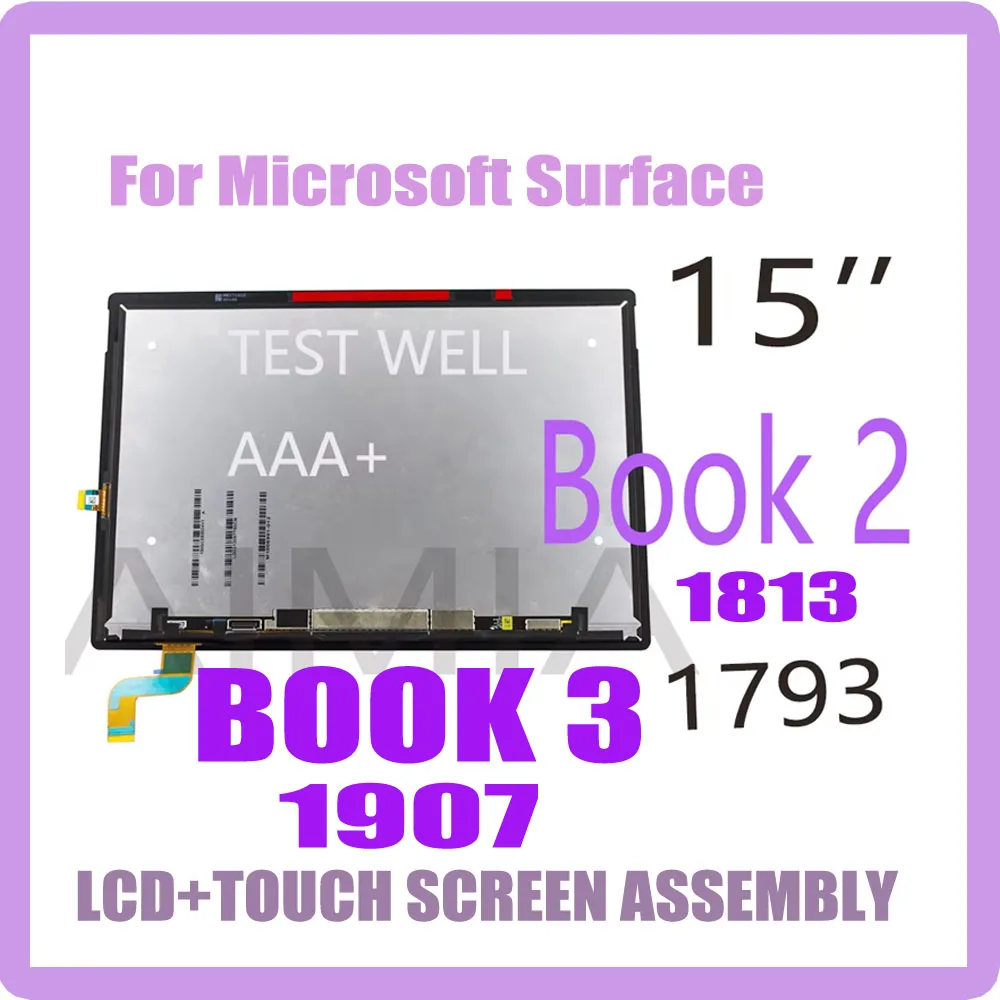 LCD de 15 pulgadas para Microsoft Surface Book 2 1793 1813 pantalla LCD Digitalizador de pantalla táctil para Surface BOOK 3 1907 LCD montaje táctil