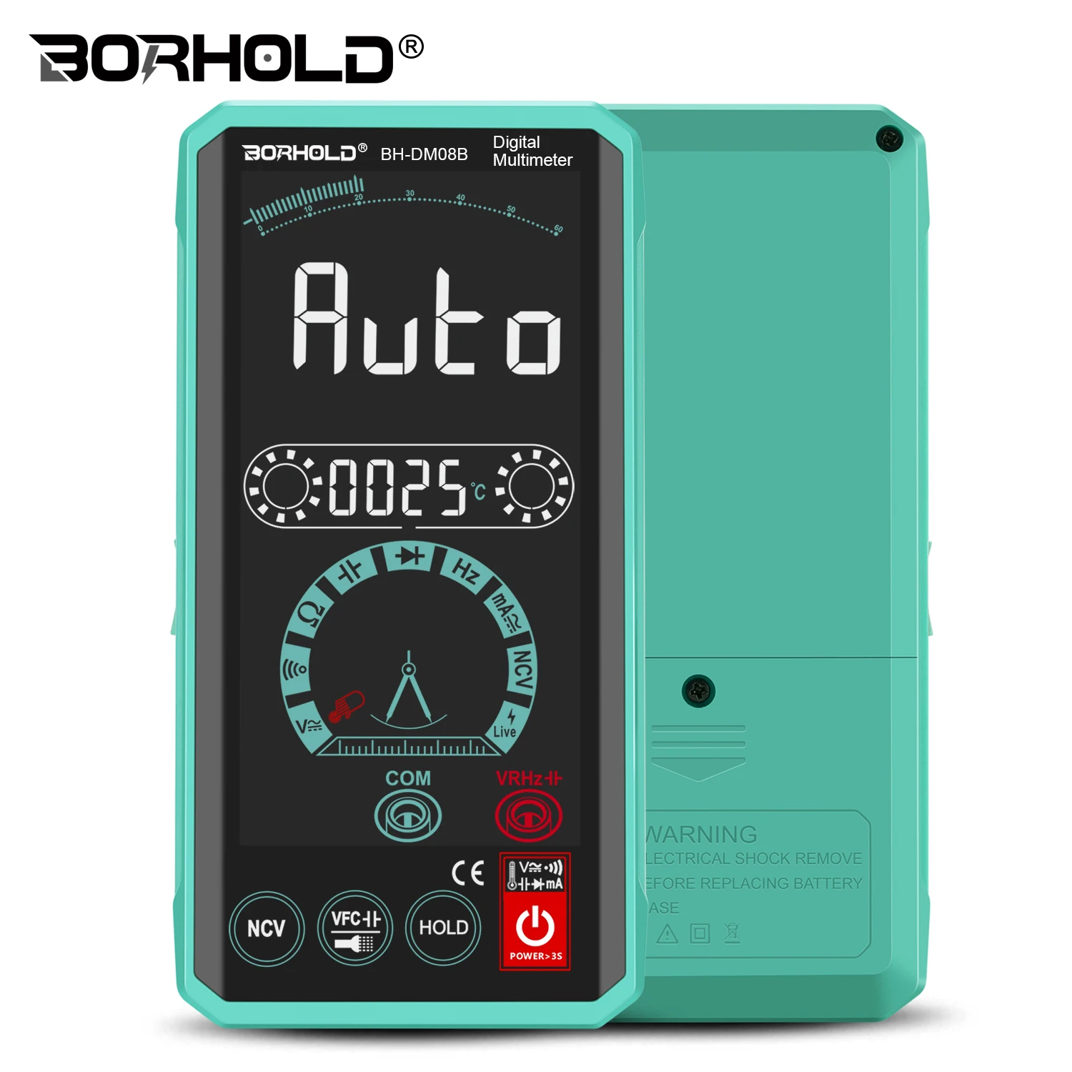 Borhold Digital Multimeter Rechargeable Touch color big screen multimeterTrue RMS AC/DC Current Voltage Tester Auto-Range