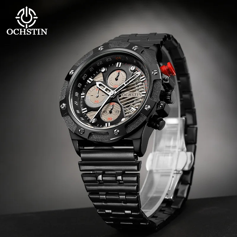 Hot Sale Watch Cross-border Multifunctional Stainless Steel Quartz Watch Sports Meter Fashion Men's Watch Men's Watch