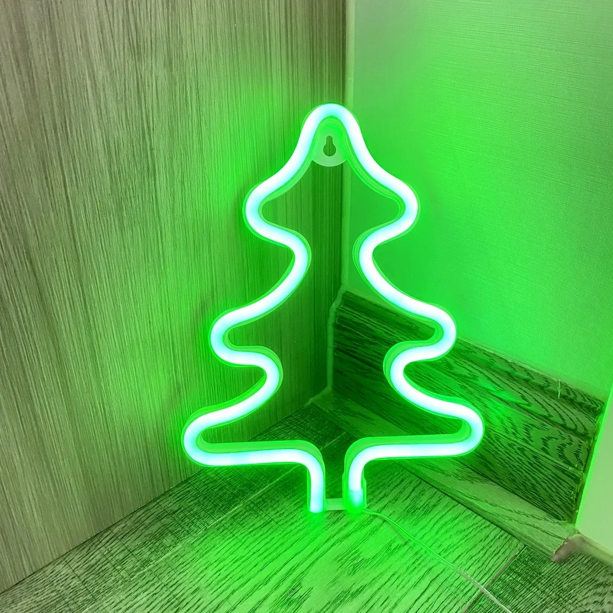 Christmas Tree Neon Sign Xmas Trees LED Neon Signs for Wall Decor Art Acrylic Neon Lights Santa Claus Neon Sign Merry Christmas