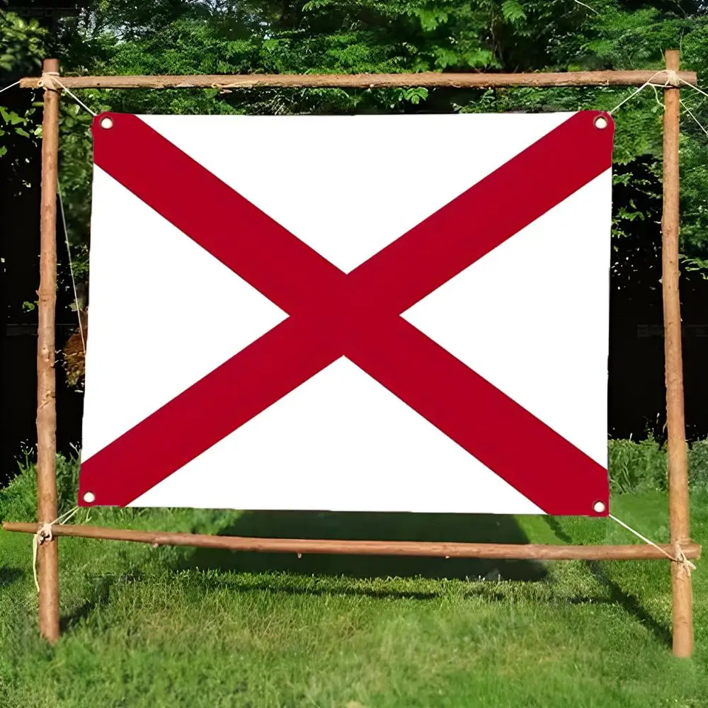 state charm pendant Alabama Flags Borderless four-ring ornament indoor outdoor decoration effortless to hang