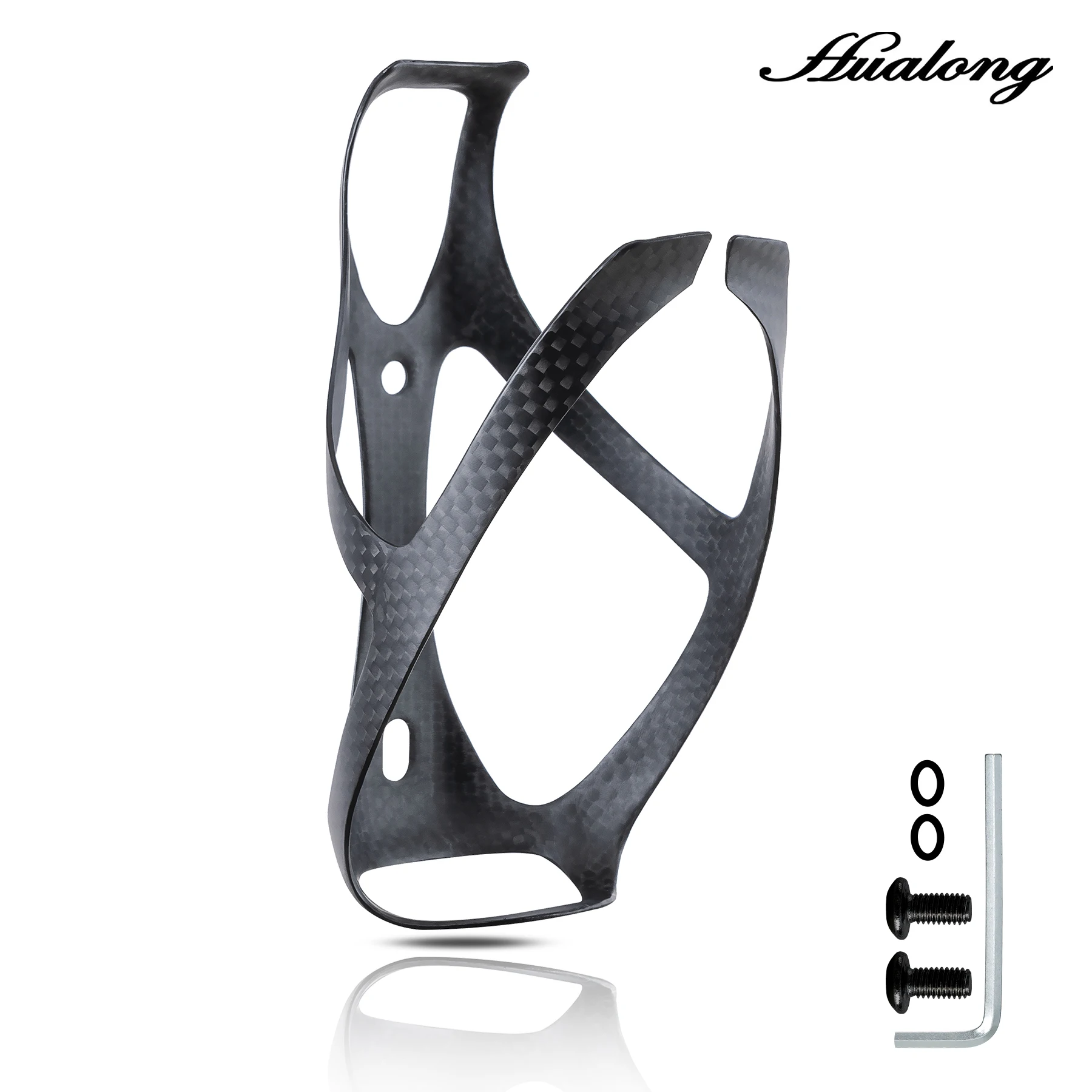 HUALONG Ultraleichter Carbon-Faser Flaschenhalter für Rennräder und Mountainbikes, Gewicht 18±2g, Schwarz Matt