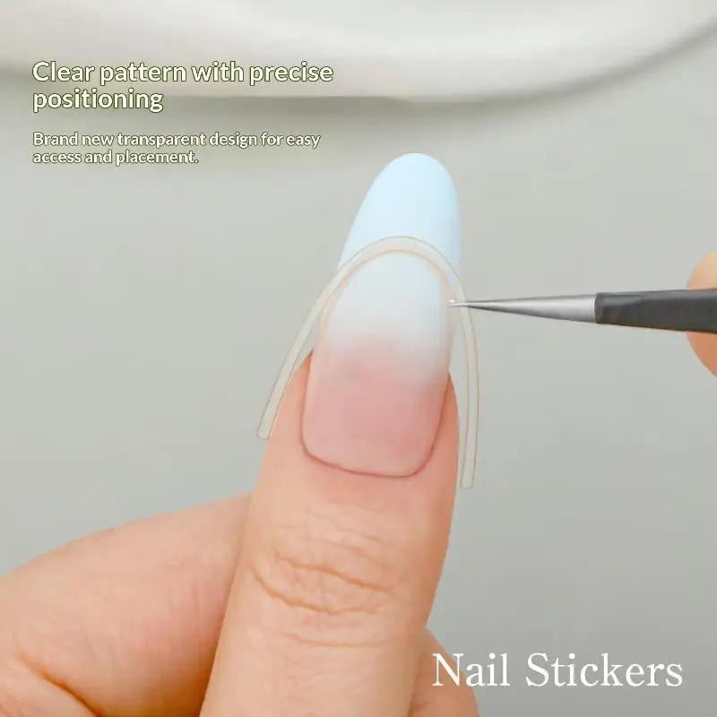 Adesivo de Unhas com Tema de Queijo Francês, Decoração de Unhas com Renda, Aplique Curvo Vazado, Template Adesivo para Decoração de Unhas