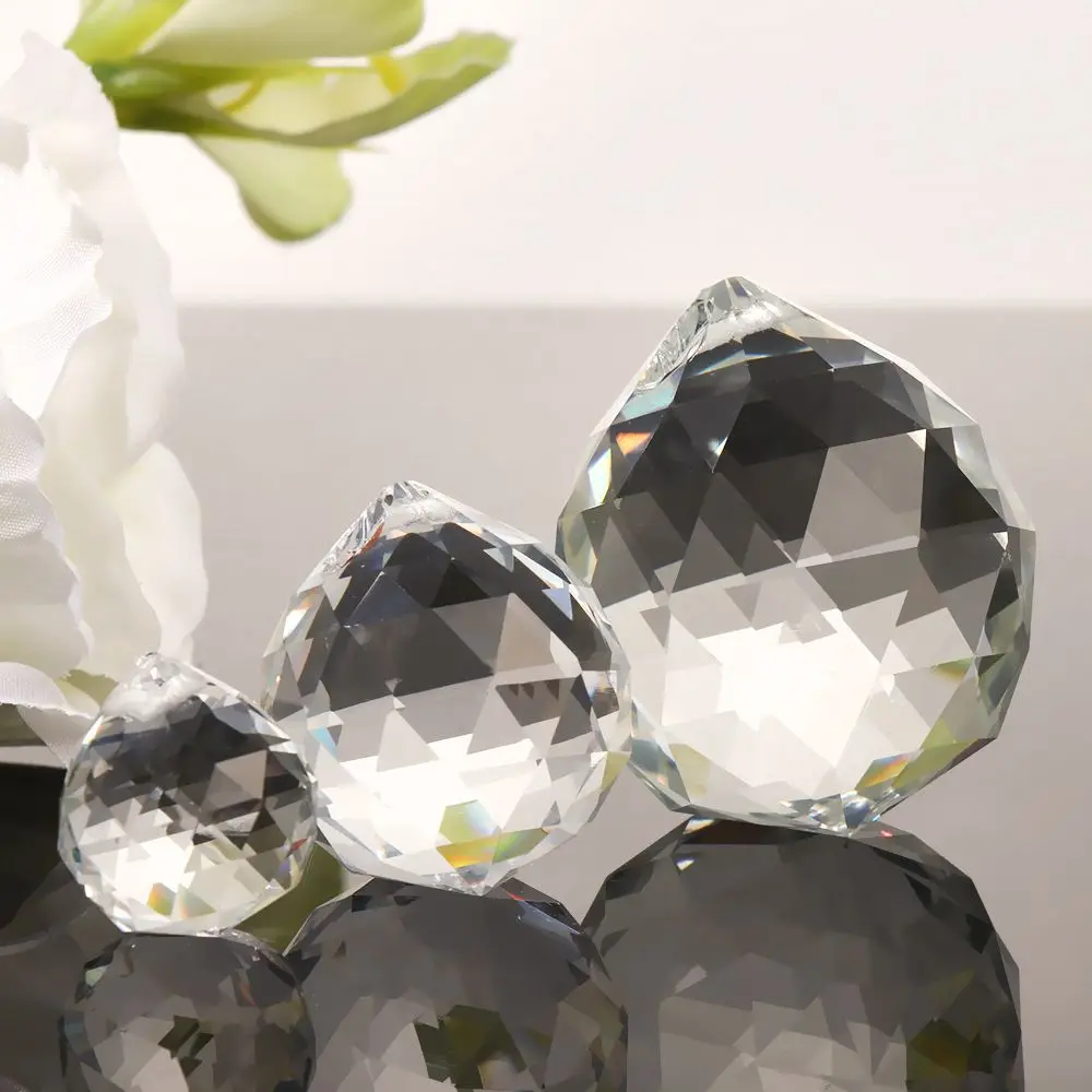 5pcs Chandelier Parts Art Hanging Crystal Ball Pendant Clear Faceted
