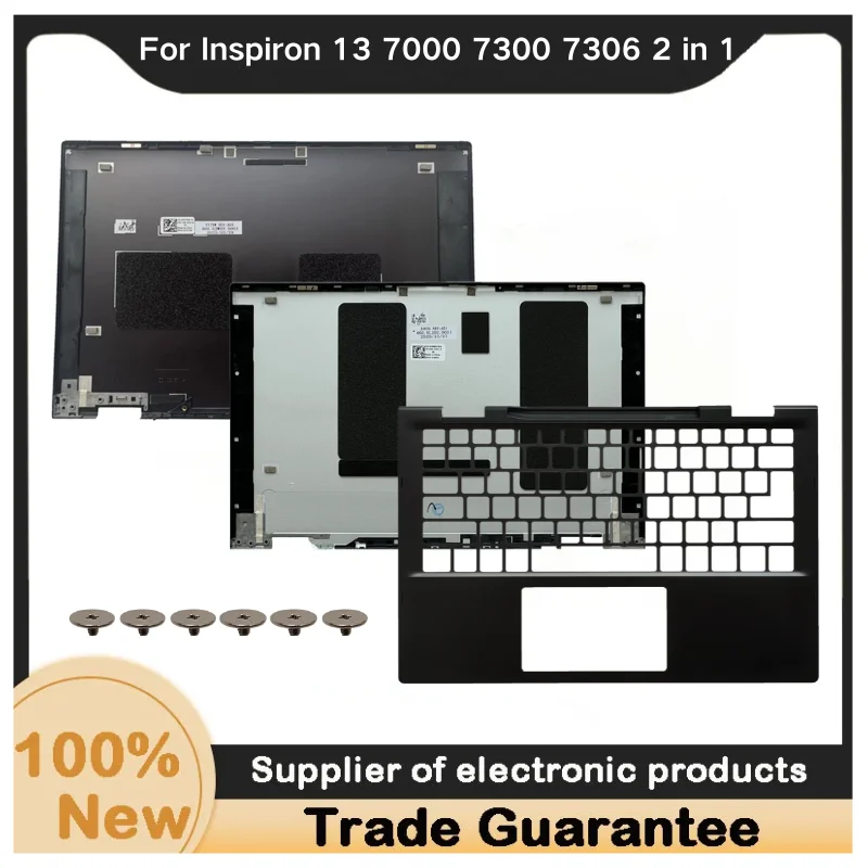 New For Kailxuling Inspiron 13 7000 7300 7306 2 in 1 Lcd Back Cover Silver 0J4KX5 Brown 0YY7YW/ Upper Case Palmrest Cover 06KXGM