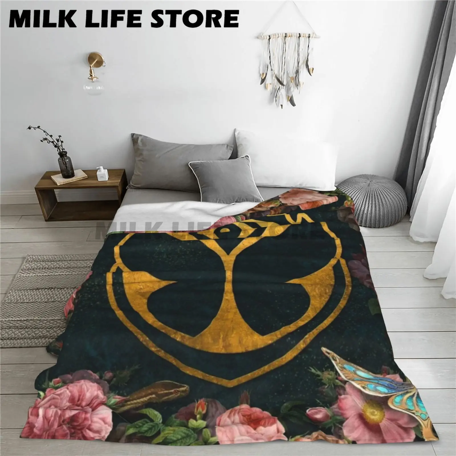 TOMORROWWORLD Music festival coperta con stampa 3D, coperta morbida per la casa camera da letto divano da letto Picnic Travel Office Rest Cover