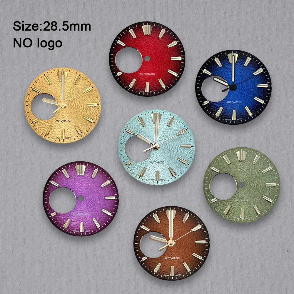 No Logo 28.5mm Hollow Out Blank Dial For NH38 Movement No Luminous Custom Logo Watch Dials Hands Case Accessories Repair Tools