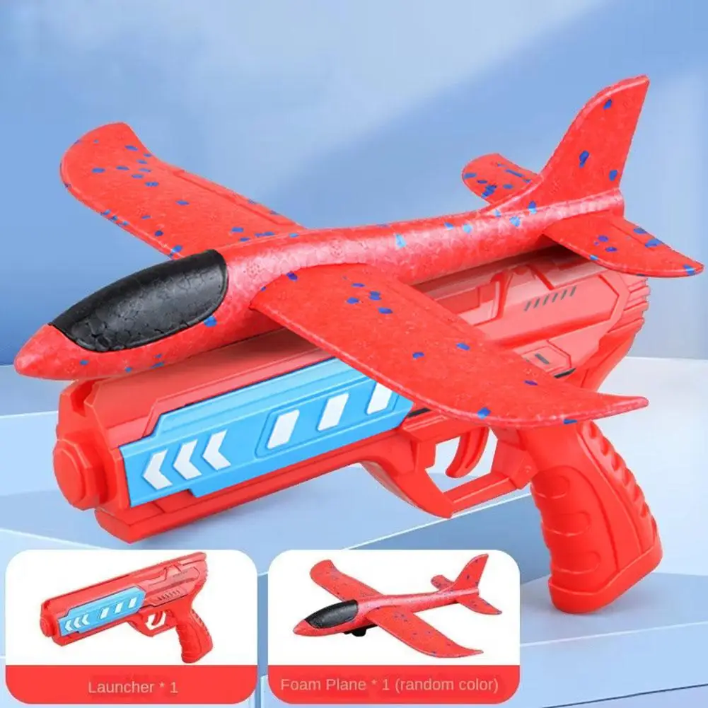 Airplane Launcher Toys Kids Glowing Foam Aircraft Launcher Gun Children\'s Launcher Aircraft Catapult Plane Outdoor Toy P3S3