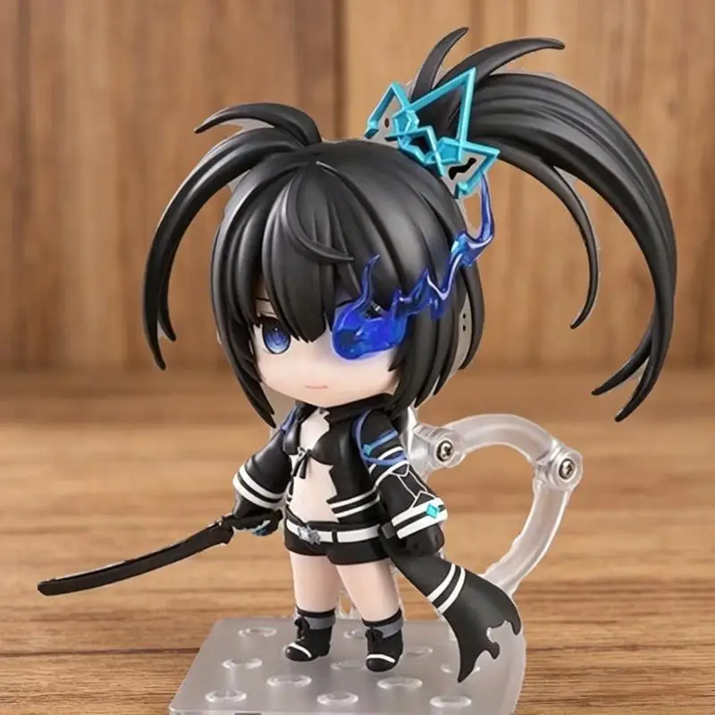 Hot Anime Character Black Rock Shooter Nendoroid 2155 Elishka Poseable Interchangeable Face Q Version Collectible Anime Figure ﻿