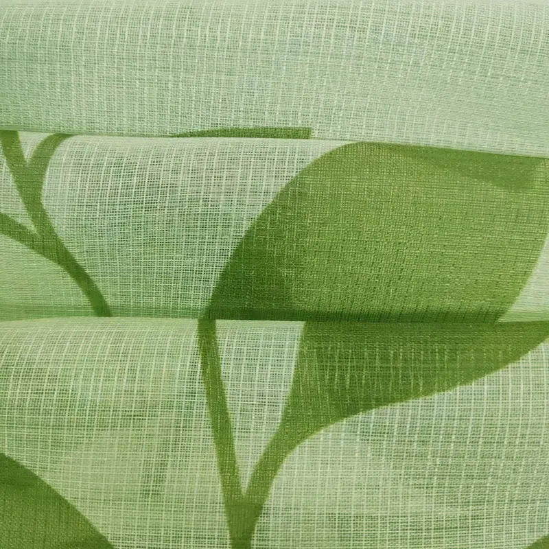 Cortina de gasa de varilla de poliéster con estampado de hojas modernas, 1 Panel, decoración para sala de estar, dormitorio, cocina y cortina