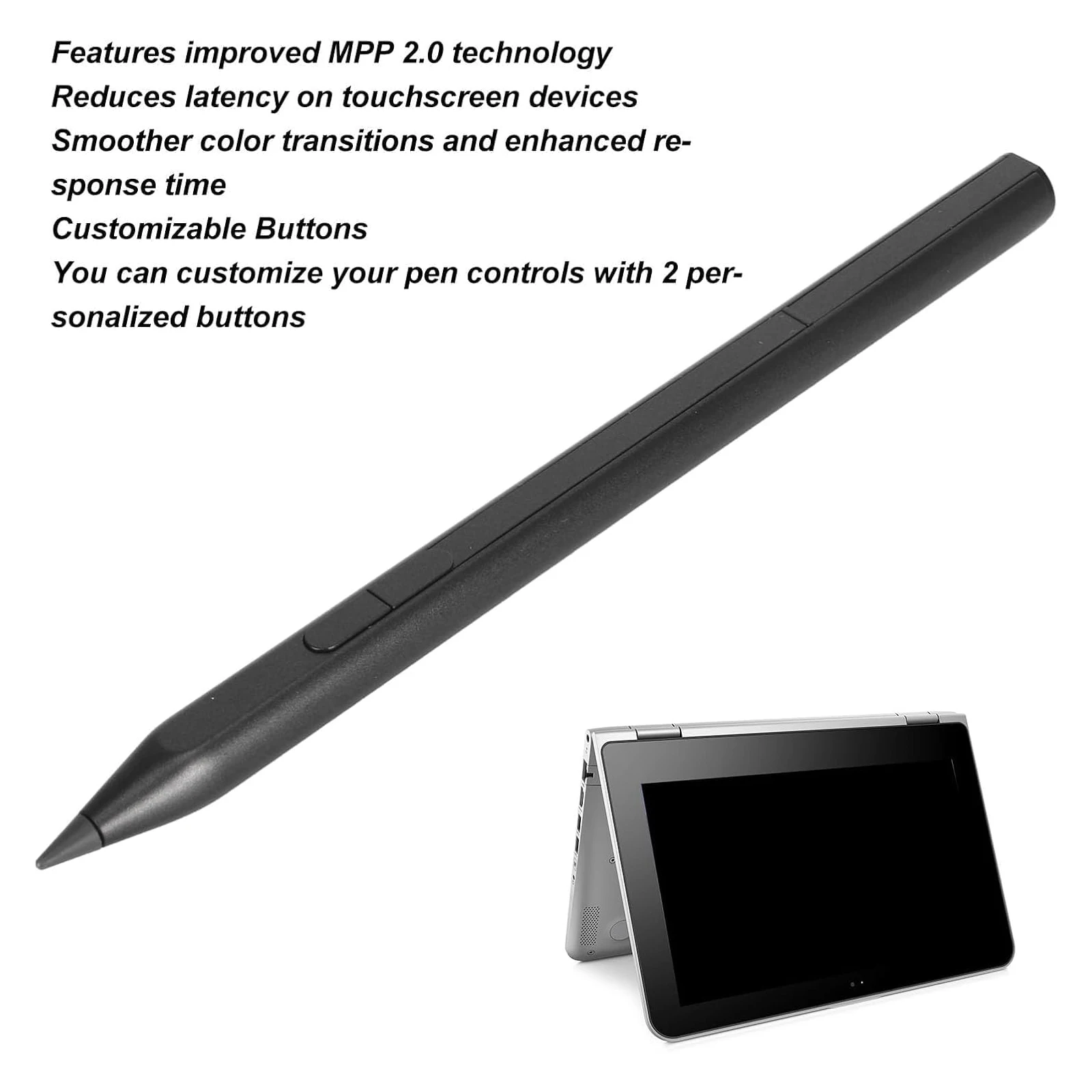 

Rechargeable MPP 2.0 Pen for HP Envy/Pavilion/Spectre x360 - 4096 Pressure Sensitivity & Palm Rejection