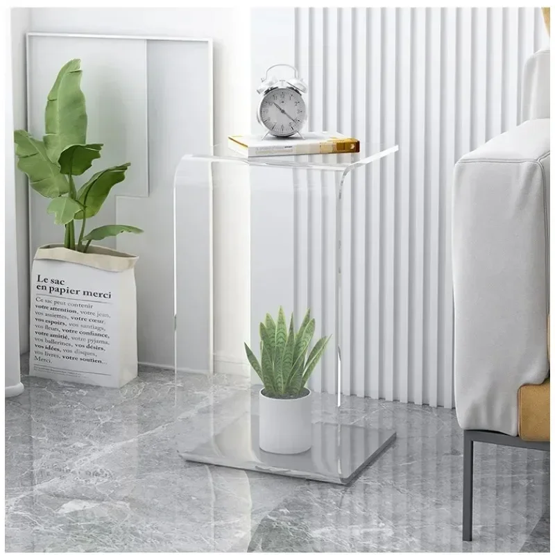 Light Luxury Acrylic Side Table Sofa Side Table Simple Living Room Bay Window Coffee Table Bedroom Transparent Corner Tabless