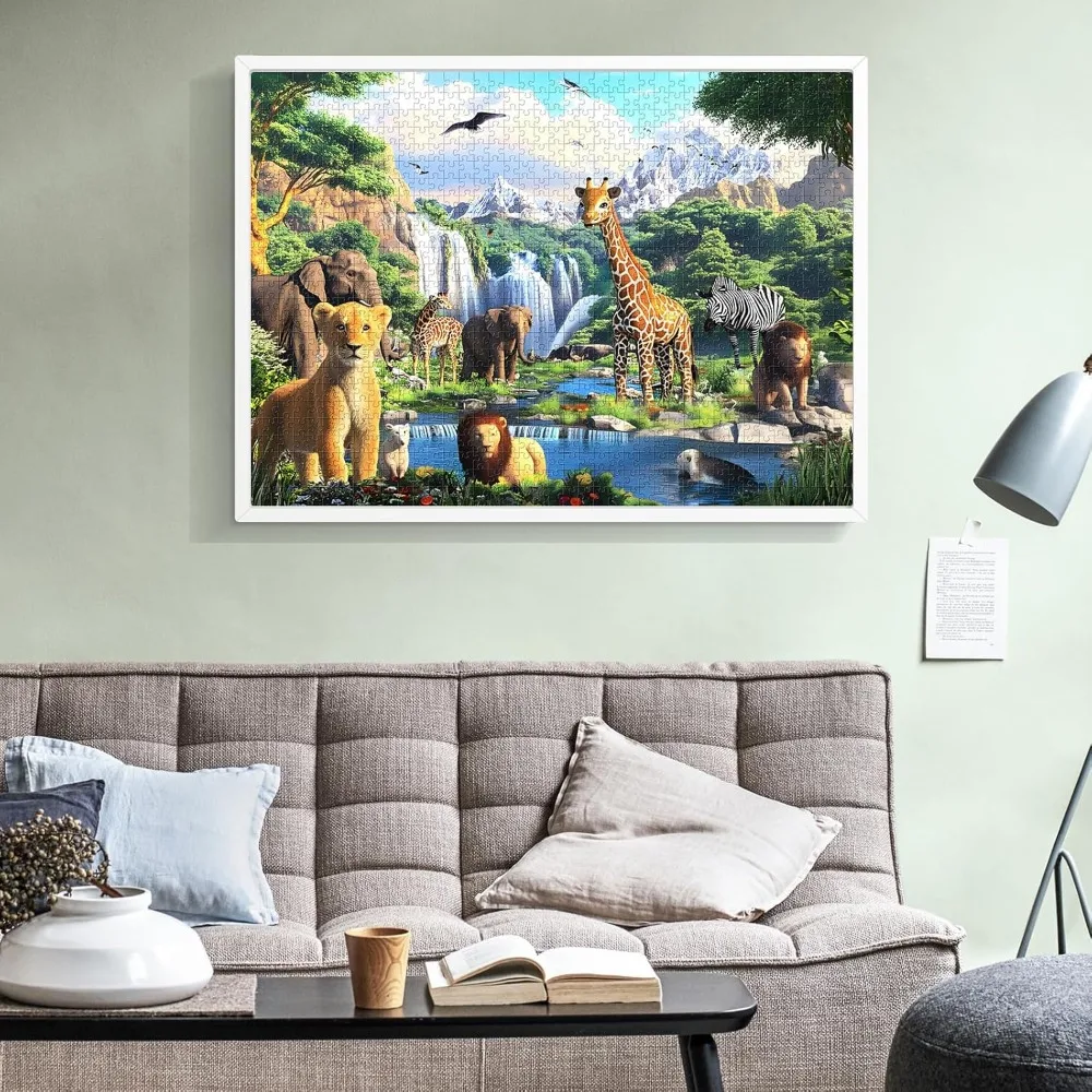 120/300/500/1000 Piece Animal World Wooden Jigsaw Puzzle for Adult Landscape Puzzle Educationa Toy Challenging Game Nights Fun