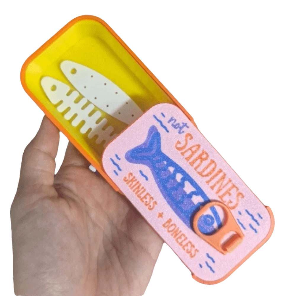 3D Printed Sardine Tin Jewelry Box Durable Creative Jewelry Display Organizer Multi Functional Decorative Fish Bone Jewelry Box