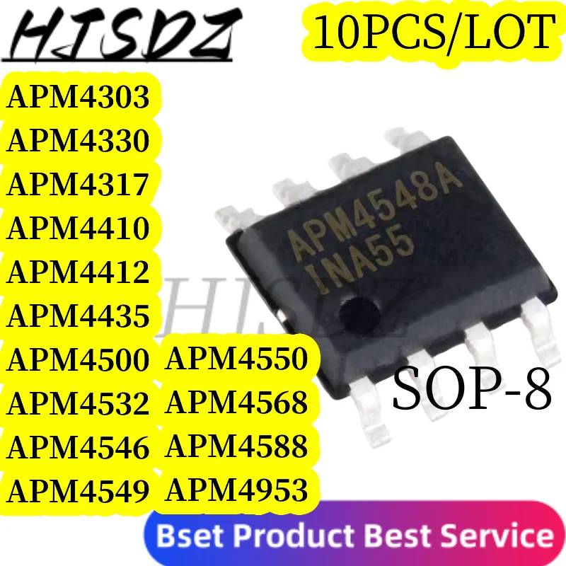 10PCS APM4548 SOP-8 APM4532 APM4546 APM4550 APM4568 APM4588 APM4500 APM4435 APM4412 APM4410 APM4303 APM4317 APM4330 APM4953