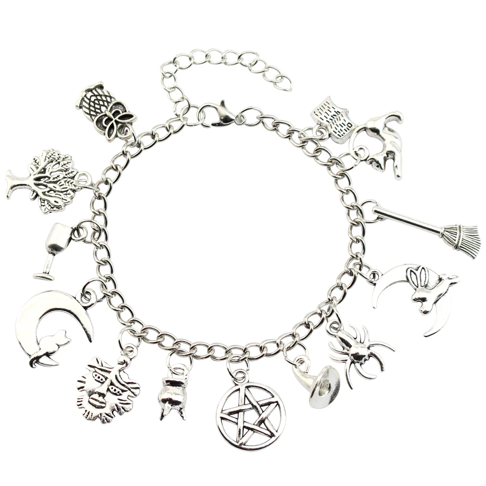 Supernatural Inspired Bracelets for Women Dean Winchester Jewelry Charms Pendants Bangles Bracelet Gothic Chain Wristbands