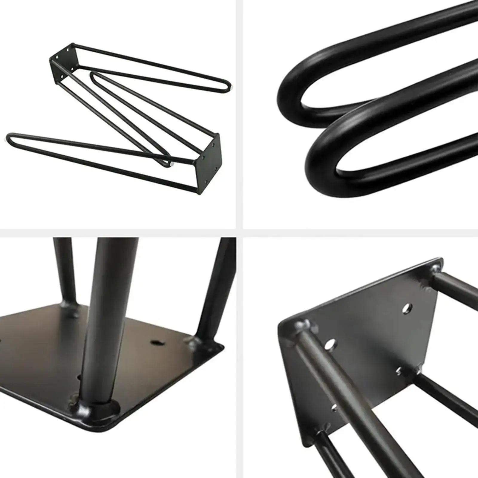 Durable Black Iron Desk Leg Set Hairpin Table Legs for Dining Table Bench Laptop Table Home Use