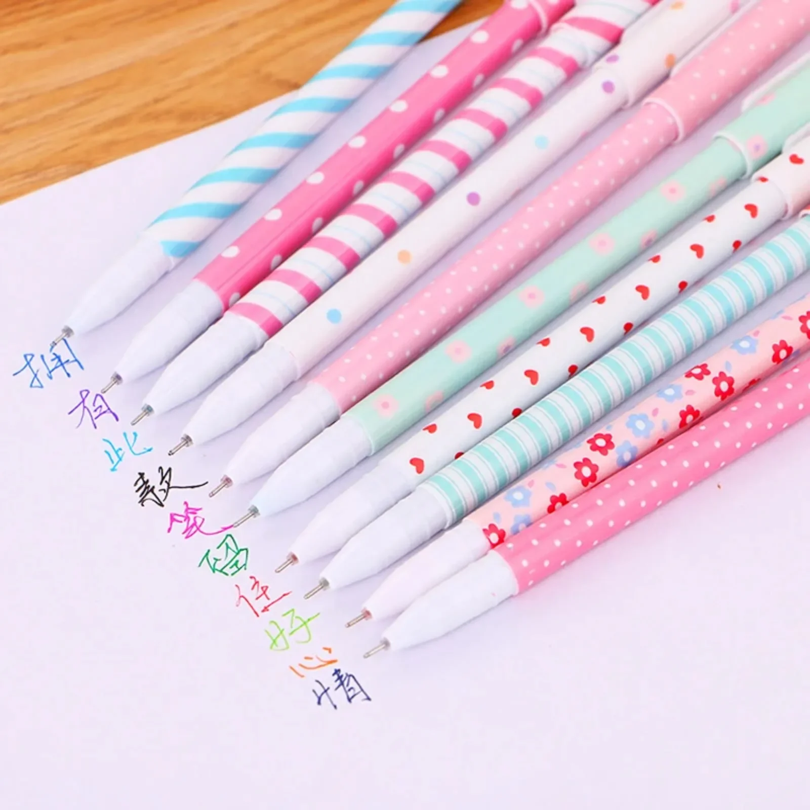 10 Pcs/Set Colored 0.38mm Ink Flamingo Unicorn Gel Pen Animal Starry Sky Kawaii Gel Pencils Office School Stationery Supplies