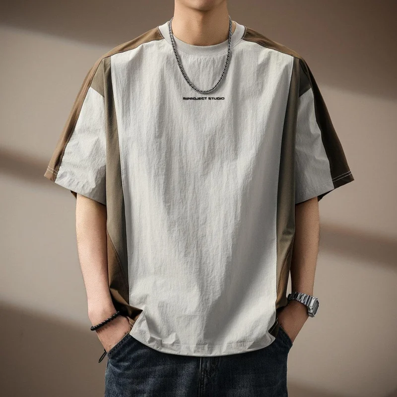 Men's Short Sleeve Raglan T-Shirt Colorful Quick-Drying Light Cool Summer Outdoor Sports Daily Wear
