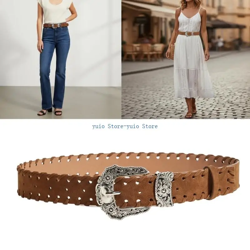 X7XB Stylish Belt Handcrafted PU Leather Braided Rope Adjustable for Everyday Use