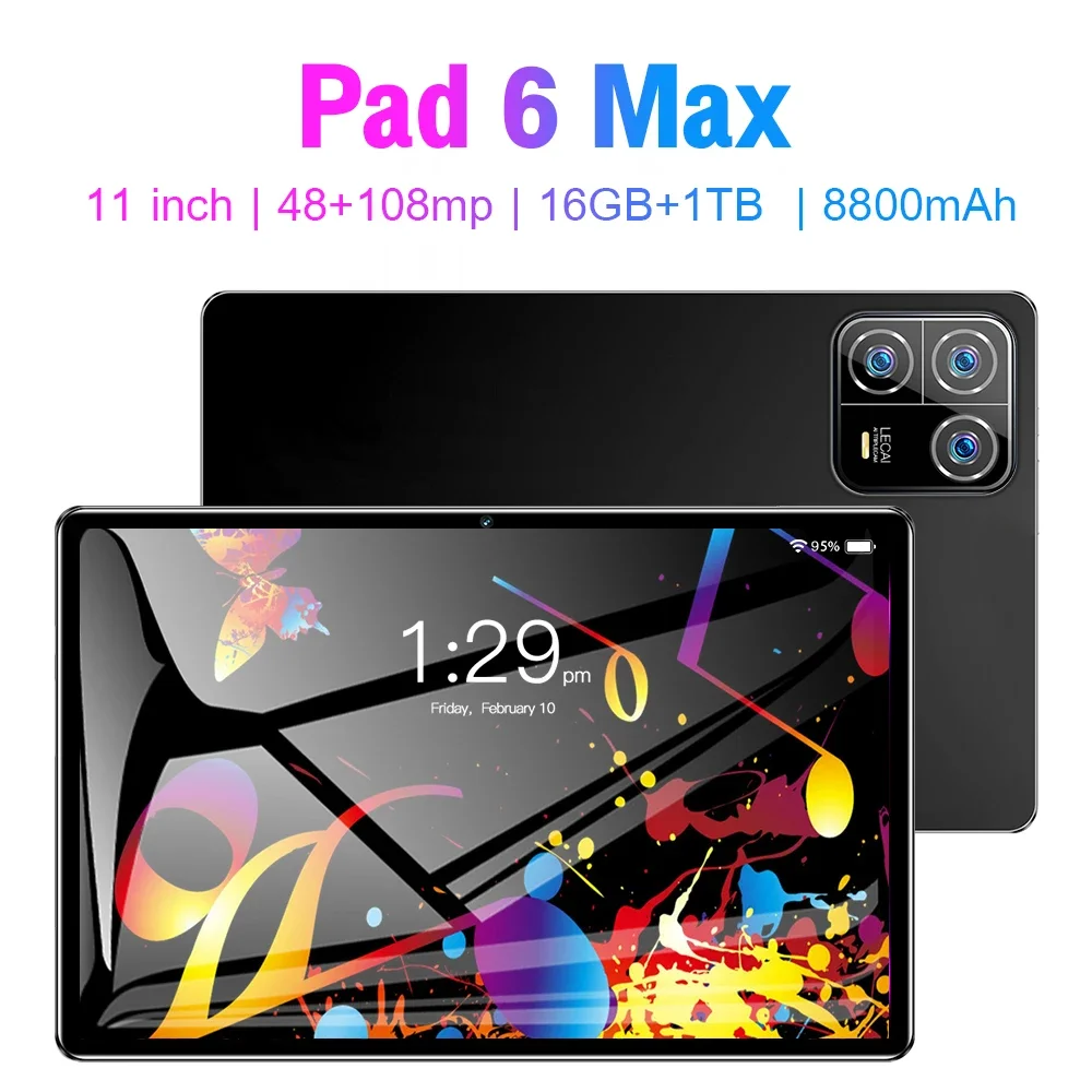 Global Version 2024 Original Pad 6 max Tablet 16G+1TB Android 13 Tablet PC Dual SIM Card 5G GPS WIFI Mi Tab Pad 6 Tablets