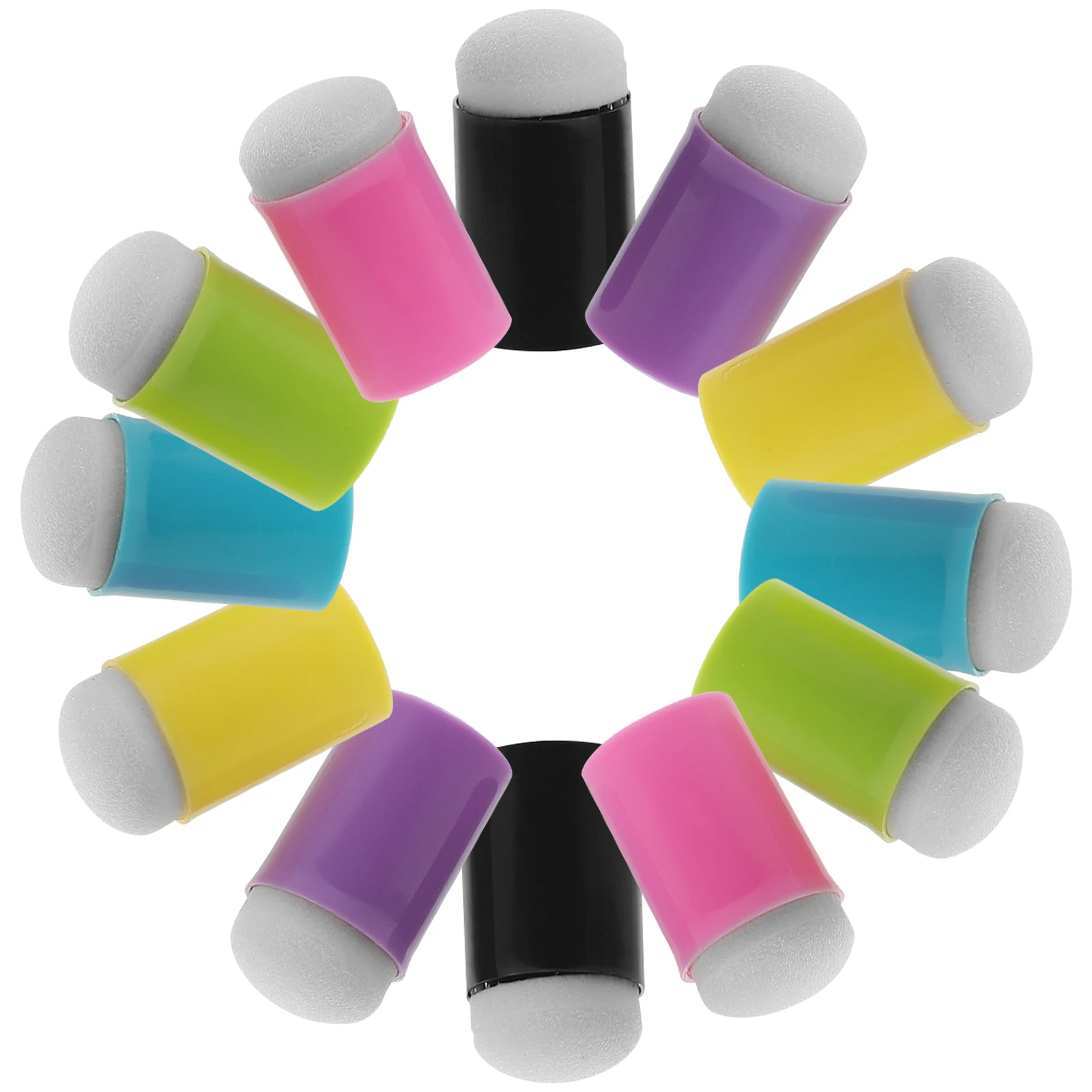 12 шт., мягкая губка Daubers для рукоделия с пластиковой ручкой, портативный инструмент для смешивания рисунков для домашнего школьного художественного изготовления