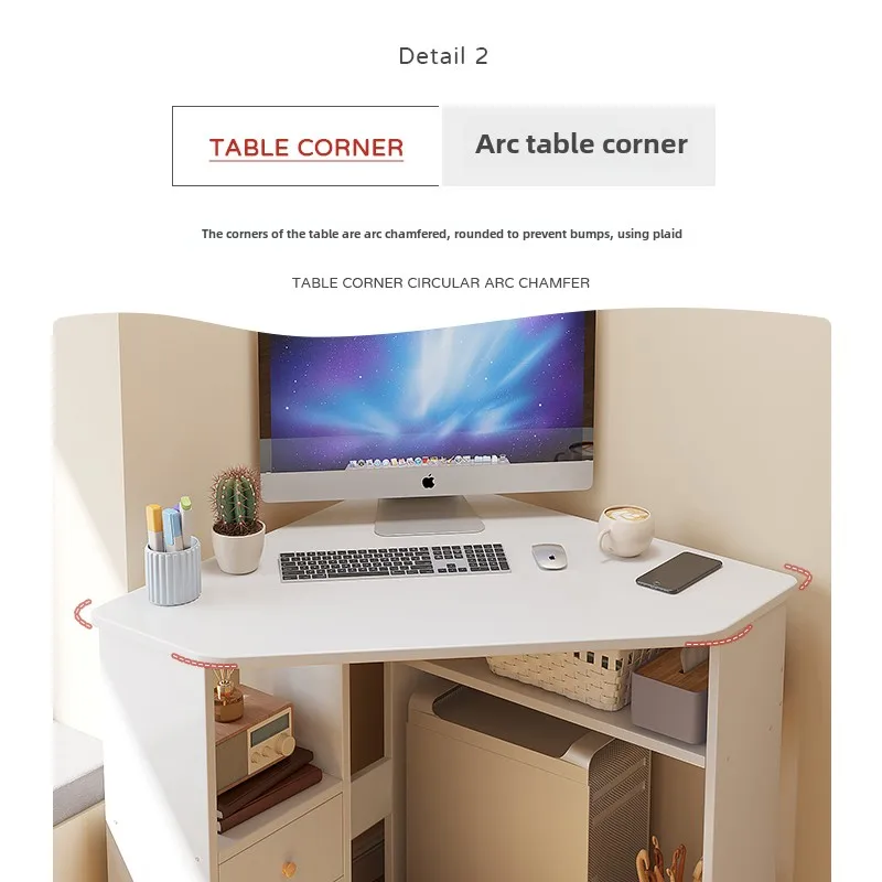 Modern Corner Desk with Bookshelf Storage for Home Office and Study Corner Writing Desk with Storage