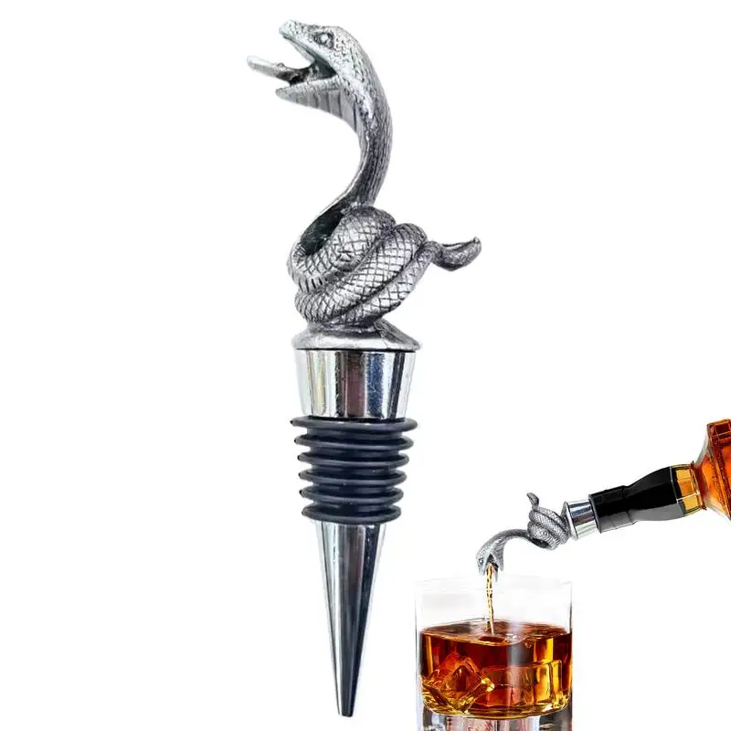 Exquisite Snake Head Wine Mouth Home Bar Tools Whiskey Sake Vodka Keep Fresh Bottle Stopper Pour Spouts Decoration Gift