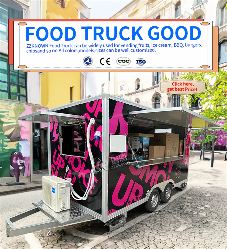 2024 Fast Food Car Trailer Mobile Food Truck With Full Kitchen Fast Food Truck For Sale